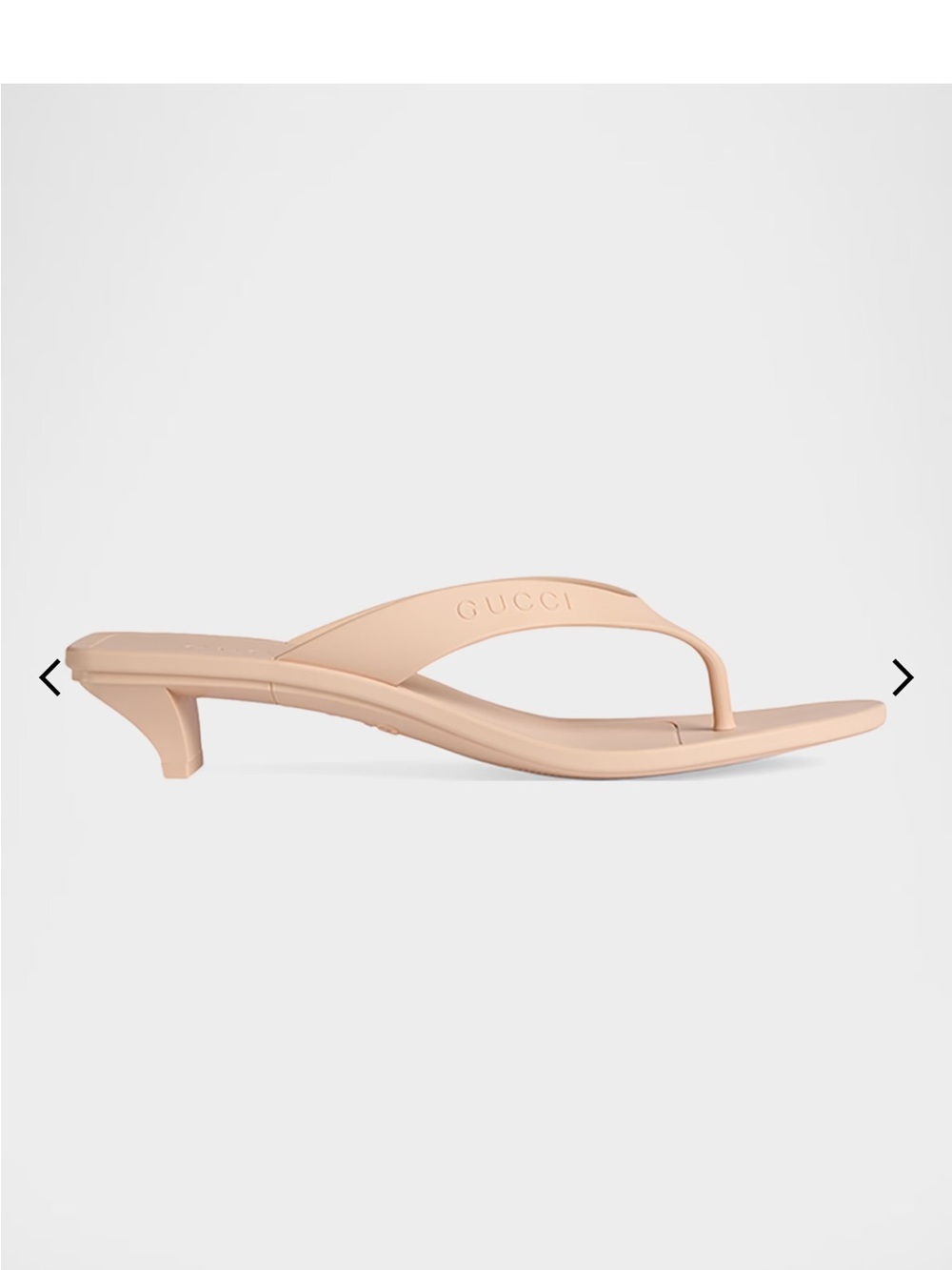 Gucci Beige Nude Kitten-Heel Thong Sandal